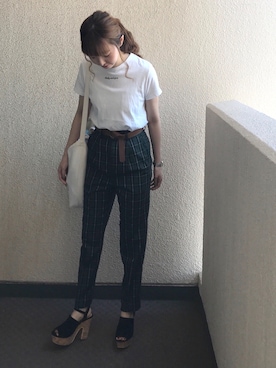 「MAISON DE REEFUR（メゾンドリーファー）のリーファー 2WAY トートバッグ（トートバッグ）」を使った、y♥︎さん（レディース・154cm）の夏コーディネート