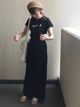 「MAISON DE REEFUR（メゾンドリーファー）のリーファー 2WAY トートバッグ（トートバッグ）」を使った、y♥︎さん（レディース・154cm）の夏コーディネート