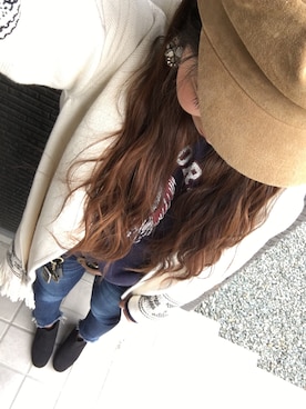 「Ungrid（アングリッド）のインディゴフレイドヘムストスリ（デニムパンツ）」を使った、ゆりぴさん（レディース・160cm）の春コーディネート