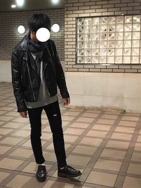 「Dr. Martens（ドクターマーチン）のDr.Martens (ドクターマーチン)/1461 3EYE GIBSON SHOES（その他シューズ）」を使った、けっきーさん（メンズ・179cm）の冬コーディネート