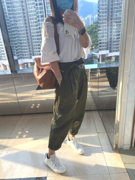 「initial（イニシャル）のアイテム（オールインワン・サロペット）」を使った、Li Fjさん（レディース・170cm）の春コーディネート