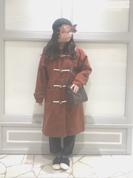 「ehka sopo（エヘカソポ）のアイテム（ダッフルコート）」を使った、ｍｉｙｕｋｉさん（レディース・157cm）の秋コーディネート