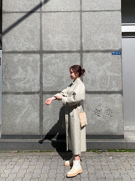 「PUBLIC TOKYO（パブリックトウキョウ）のアイテム（トレンチコート）」を使った、publictokyo0124さん（レディース・157cm）の春コーディネート