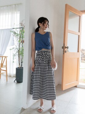 「蓝色系」｜北几_さん（レディース・158cm）の春コーディネート