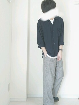 「アイテム（腕時計、パープル系）」を使った、おしんさん（メンズ・171cm）の春コーディネート