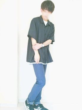 「アイテム（腕時計、パープル系）」を使った、おしんさん（メンズ・172cm）の春コーディネート