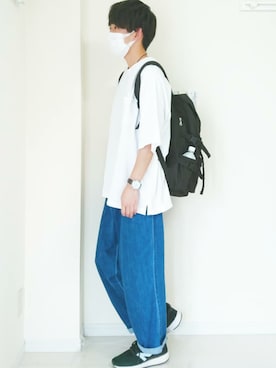 「アイテム（腕時計、パープル系）」を使った、おしんさん（メンズ・172cm）の夏コーディネート