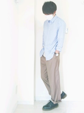 「アイテム（腕時計、パープル系）」を使った、おしんさん（メンズ・172cm）の夏コーディネート