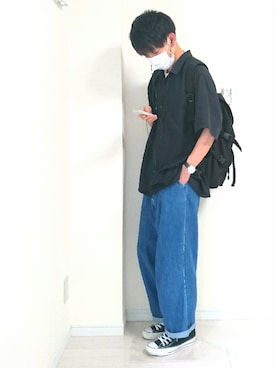 「アイテム（腕時計、パープル系）」を使った、おしんさん（メンズ・172cm）の夏コーディネート