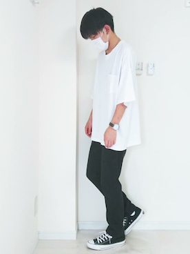 「アイテム（腕時計、パープル系）」を使った、おしんさん（メンズ・172cm）の夏コーディネート