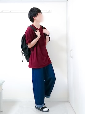 「アイテム（ネックレス、ブラウン系）」を使った、おしんさん（メンズ・172cm）の夏コーディネート