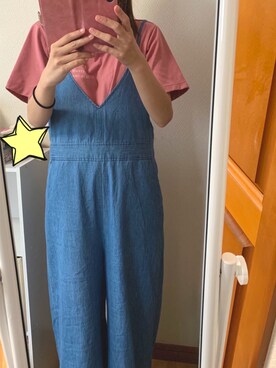 「HusHusH（ハッシュアッシュ）のアイテム（オールインワン・サロペット）」を使った、梢さん（レディース・160cm）の夏コーディネート