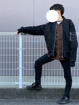 「WEGO（ウィゴー）のアイテム（MA-1）」を使った、流南(ルナ)さん（メンズ・163cm）の春コーディネート