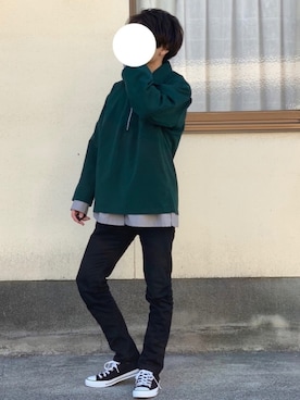 「アイテム（テーラードジャケット、ホワイト系）」を使った、流南(ルナ)さん（メンズ・163cm）の春コーディネート