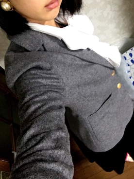 「TOMMY HILFIGER（トミーヒルフィガー）のアイテム（テーラードジャケット）」を使った、あかねさん（レディース・159cm）の冬コーディネート