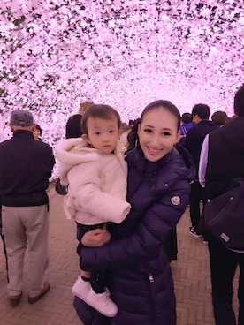 「MONCLER（モンクレール）のアイテム（ダウンジャケット/コート）」を使った、★airi.ss★♡♡さん（キッズ・80cm）の秋コーディネート