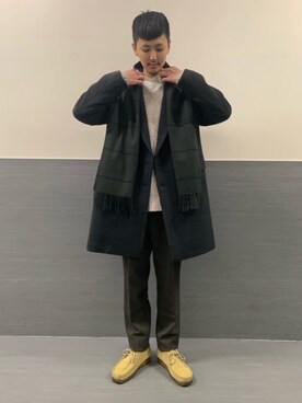 「UNITED ARROWS（ユナイテッドアローズ）のアイテム（マフラー）」を使った、Ryunosuke Nakayamaさん（メンズ・179cm）の冬コーディネート
