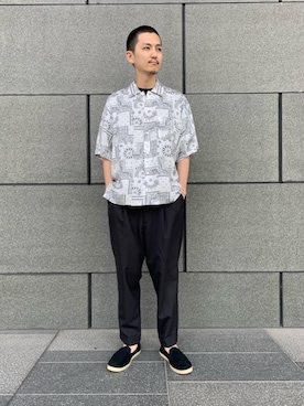 「EN ROUTE（アンルート）のアイテム（Tシャツ/カットソー）」を使った、Ryunosuke Nakayamaさん（メンズ・179cm）の夏コーディネート