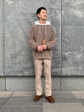 「アイテム（ポーチ、ブラウン系）」を使った、Ryunosuke Nakayamaさん（メンズ・179cm）の秋コーディネート