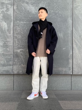 「BEAUTY&YOUTH UNITED ARROWS（ビューティーアンドユースユナイテッドアローズ）のアイテム（ダッフルコート）」を使った、Ryunosuke Nakayamaさん（メンズ・179cm）の冬コーディネート