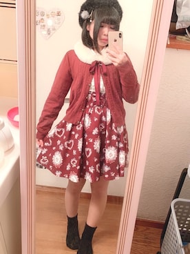 「axes femme（アクシーズファム）のアイテム（ハンチング/ベレー帽）」を使った、ひいらぎさん（レディース・148cm）の冬コーディネート