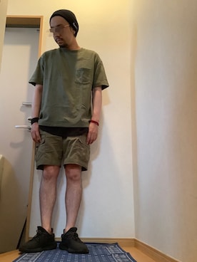 「イージーブースト」｜「アイテム（帽子）」を使った、higemegane☑︎さん（メンズ・171cm）の夏コーディネート