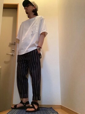 「ACAPULCO GOLD（アカプルコゴールド）のアイテム」を使った、higemegane®︎さん（メンズ・171cm）の夏コーディネート