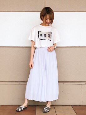 uemiさんの「PHOTO Tシャツ 841421」を使ったコーディネート