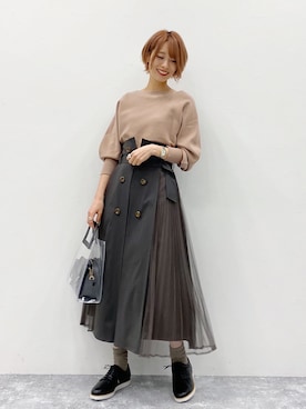 「トレンチスカート」｜uemiさん（レディース・163cm）の冬コーディネート