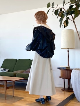 「ハイウエストスカート」｜「アイテム（その他）」を使った、uemiさん（レディース・163cm）の冬コーディネート