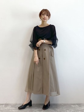 「トレンチスカート」｜uemiさん（レディース・163cm）の春コーディネート