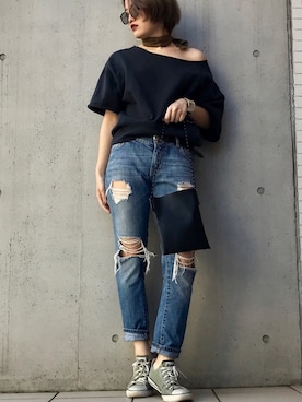 「平成最後のWEARISTAセンバツ」｜「アイテム（スウェット）」を使った、ERRIさん（レディース・161cm）の春コーディネート