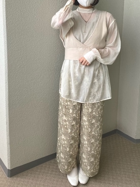 「ペイズリー柄パンツ」｜tさん（レディース・160cm）の春コーディネート