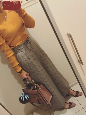 「STRAWBERRY-FIELDS（ストロベリーフィールズ）のアイテム（パンツ）」を使った、ゆりちさん（レディース・160cm）の秋コーディネート