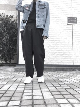 「Gosha Rubchinskiy（ゴーシャラブチンスキー）のアイテム（デニムジャケット）」を使った、👽さん（メンズ・173cm）の秋コーディネート