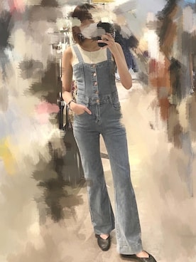 「SpRay（スプレイ）のアイテム（オールインワン・サロペット）」を使った、SpRay 大宮店さん（レディース・170cm）の春コーディネート