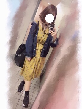 「ベルイエロー」｜「アイテム（ジャケット/アウター）」を使った、はるさん（レディース・157cm）の春コーディネート