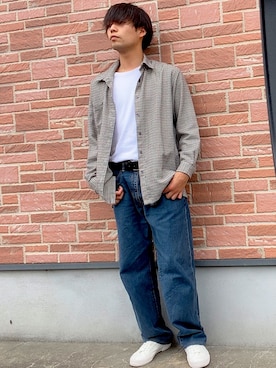 「BOBSON（ボブソン）のアイテム（パンツ）」を使った、shingoさん（メンズ・173cm）の春コーディネート