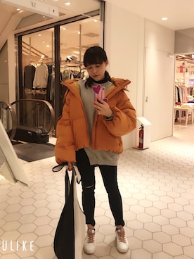 「Rodeo Crowns（ロデオクラウンズ）のアイテム（ダウンジャケット/コート）」を使った、禪さん（レディース・152cm）の冬コーディネート