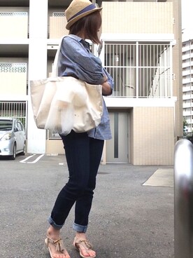 「MICOAMERI（ミコアメリ）のアイテム（バッグ）」を使った、kyanpanchiさん（レディース・152cm）の夏コーディネート