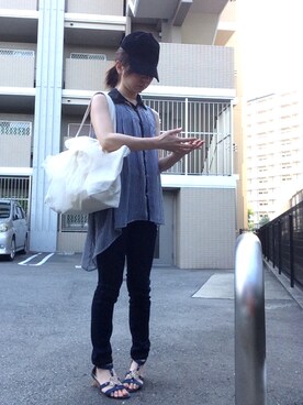 「MICOAMERI（ミコアメリ）のアイテム（バッグ）」を使った、kyanpanchiさん（レディース・152cm）の夏コーディネート