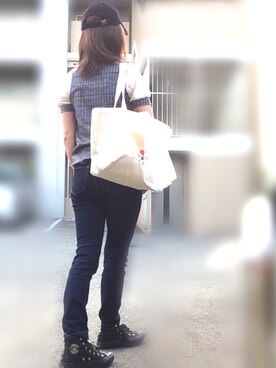 「MICOAMERI（ミコアメリ）のアイテム（バッグ）」を使った、kyanpanchiさん（レディース・152cm）の秋コーディネート