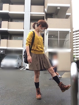 「マスタードイエロー」｜kyanpanchiさん（レディース・152cm）の秋コーディネート