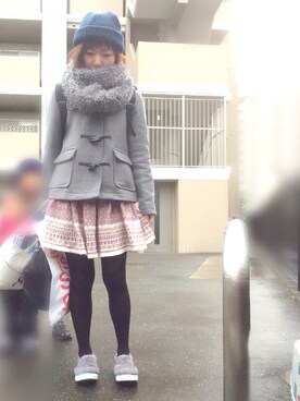 「ダッフルコート」｜「アイテム（スリッポン）」を使った、kyanpanchiさん（レディース・152cm）の秋コーディネート