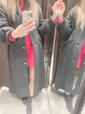 「大学生コーデ」｜「アイテム（チェスターコート）」を使った、𝕜𝕪𝕠𝕜𝕠さん（レディース・169cm）の冬コーディネート