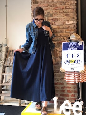 「Lee（リー）のアイテム（ワンピース/ドレス）」を使った、ayakaさん（レディース・156cm）の夏コーディネート
