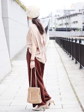 「a.g.plus（エージープラス）のアイテム（バッグ）」を使った、ちぃーさん（レディース・161cm）の夏コーディネート