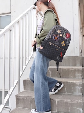「Desigual（デシグアル）のアイテム（バックパック/リュック）」を使った、ちぃーさん（レディース・161cm）の秋コーディネート