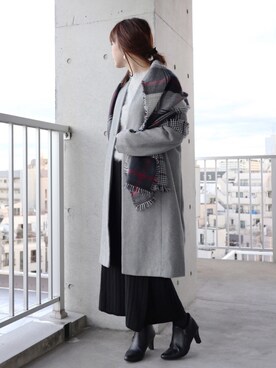 「ｏｒｏｂｉａｎｃｏ」｜「アイテム（その他アウター）」を使った、ちぃーさん（レディース・161cm）の冬コーディネート