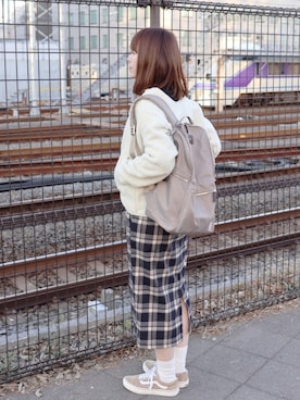 「UNIQLO（ユニクロ）のエクストラファインメリノリブタートルネックセーター（長袖）（ニット/セーター）」を使った、ちぃーさん（レディース・161cm）の冬コーディネート